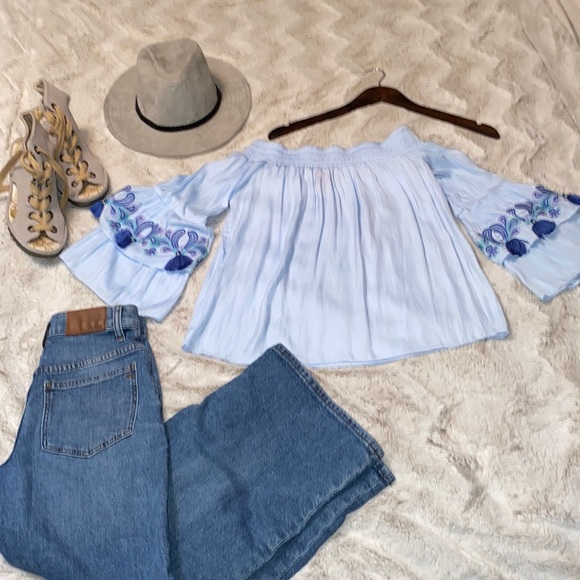 Lilly Pulitzer Tobyn Off the Shoulder top in Blue size XXS - Picture 13 of 13